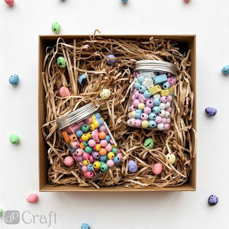 Koraliki drewniane DP Craft mix Pastelowe 150 szt-03