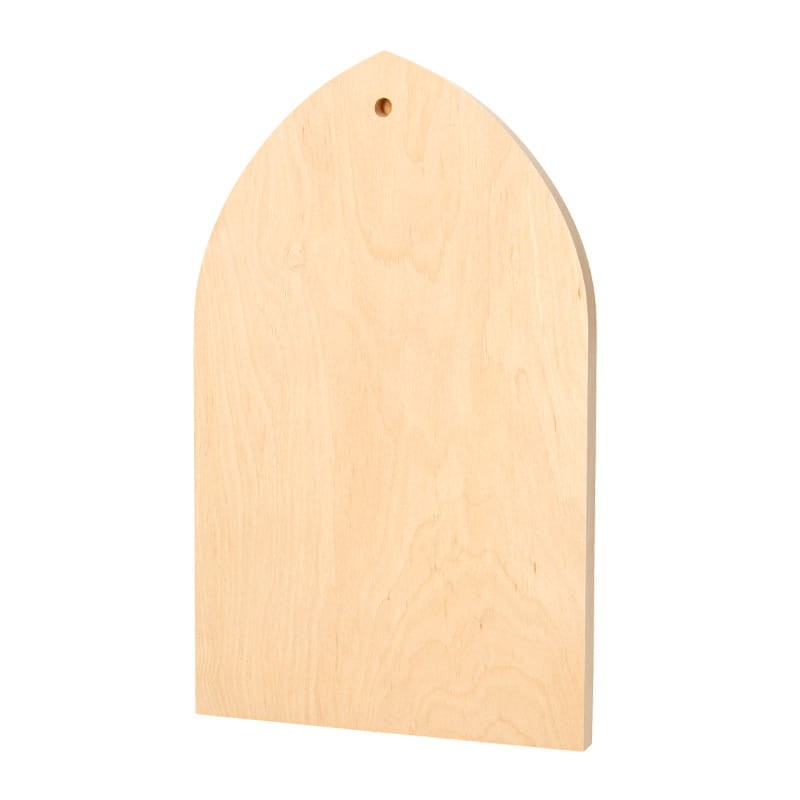 Deska płaska surowa z ostrołukiem 18 x 29 cm - cienka 02