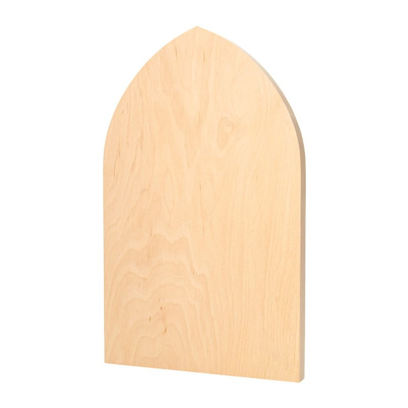 Deska płaska surowa z ostrołukiem 18 x 29 cm - cienka 01