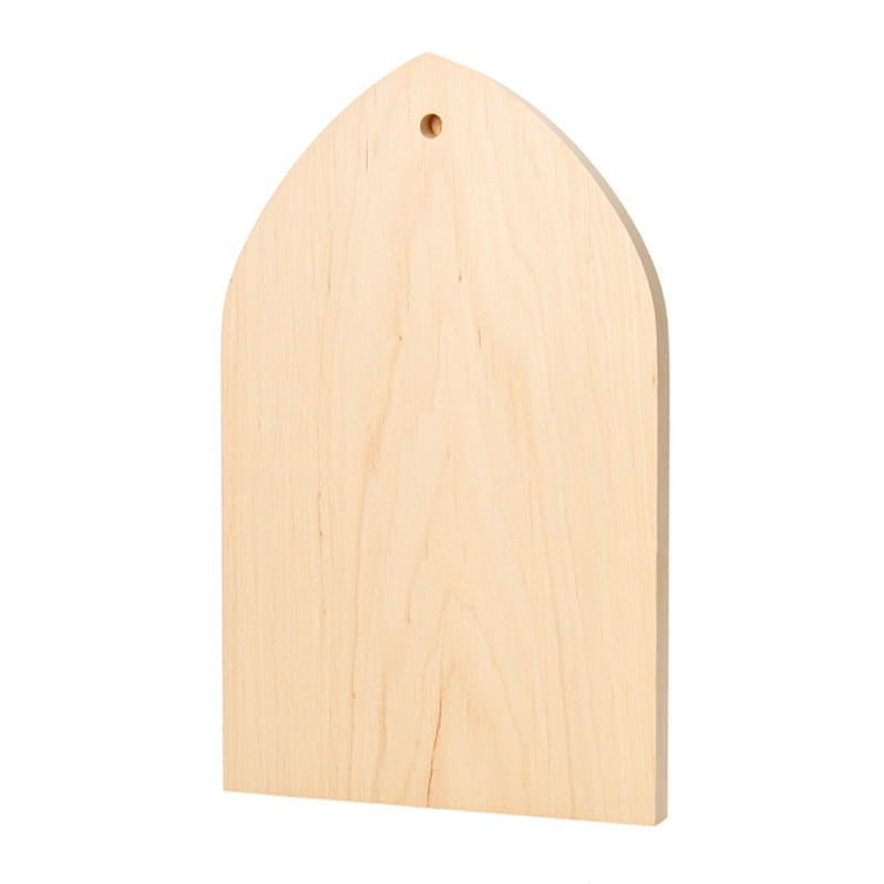 Deska płaska surowa z ostrołukiem 15 x 25 cm - cienka 02