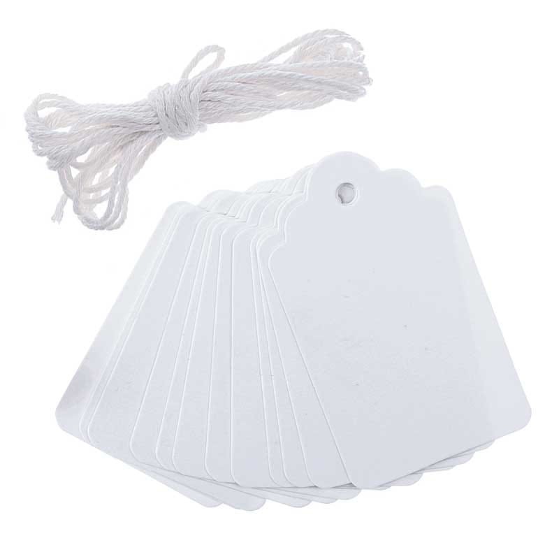 Etykieta na prezent dpCraft, biały szyld 12 szt