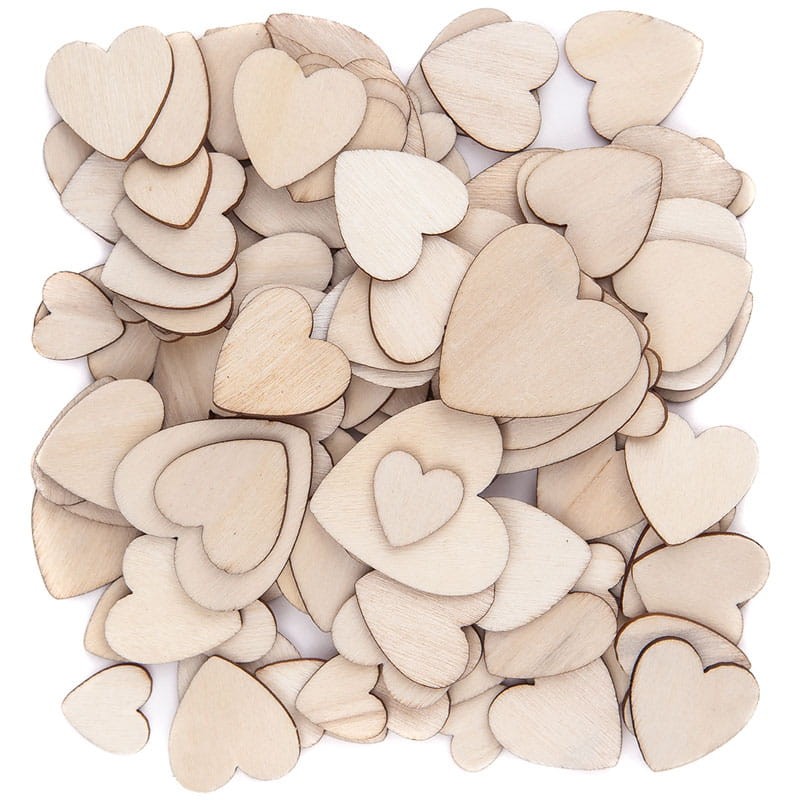 Kształty drewniane serca mix dpCraft 120 szt. 02