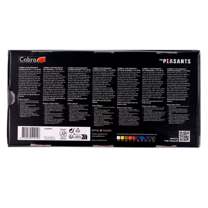 Farby olejne wodorozpuszczalne Cobra Artist Chłopi zestaw 10 x 40 ml Pejzaż 04