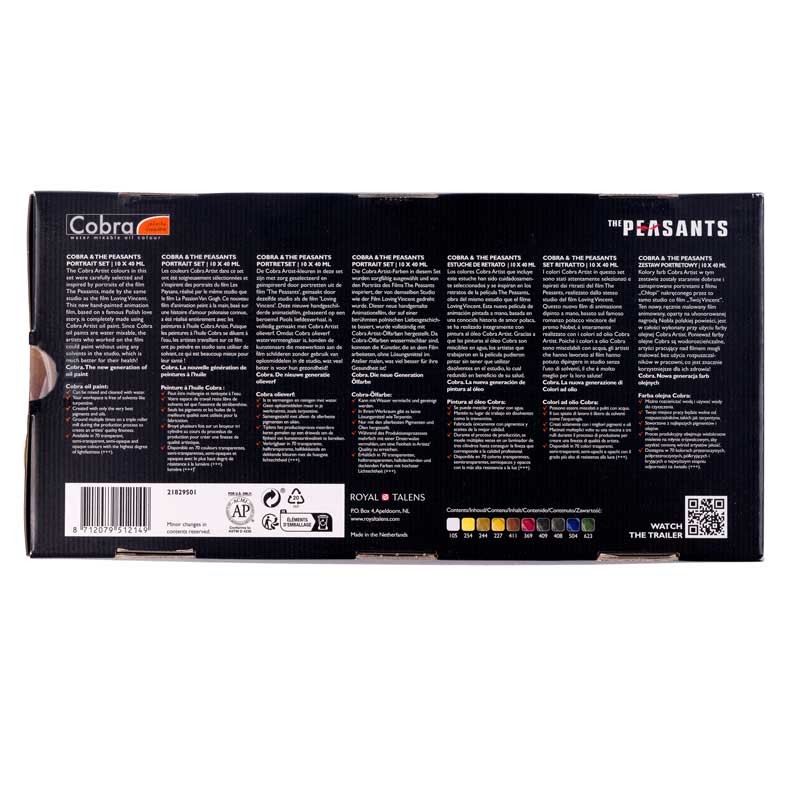 Farby olejne wodorozpuszczalne Cobra Artist Chłopi zestaw 10 x 40 ml Portret 04