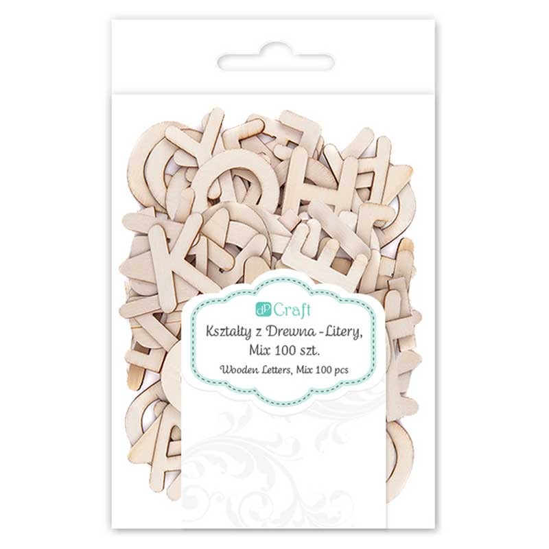 ształty drewniane litery mix dpCraft 100 szt. 01