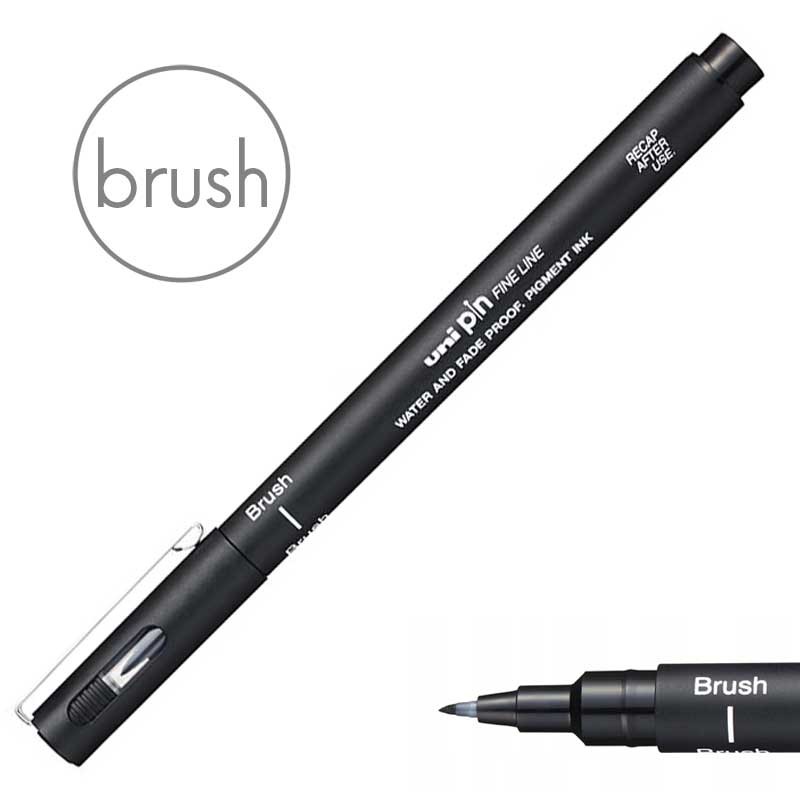 Cienkopis Uni Pin fine line czarny brush 01