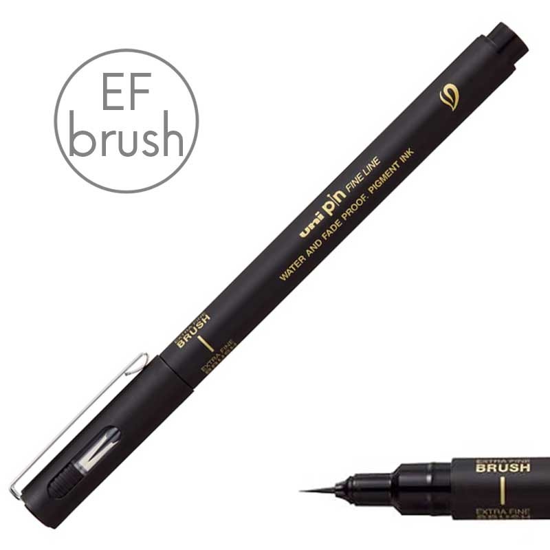 Cienkopis Uni Pin fine line czarny Extra Fine brush 01