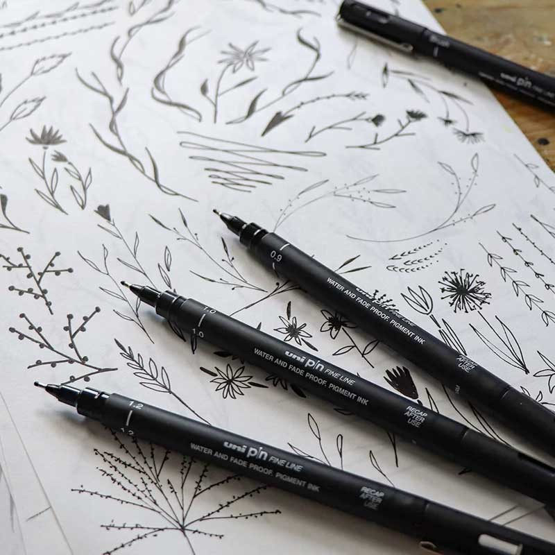 Cienkopis Uni Pin fine line czarny Extra Fine brush 03