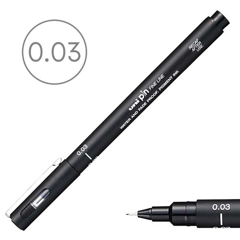 Cienkopis Uni Pin fine line czarny 003 0.03 mm 01