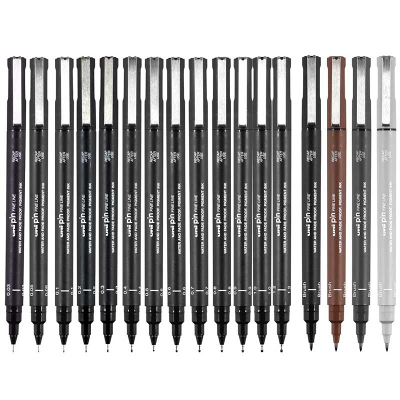 Cienkopis Uni Pin fine line czarny 005 0.05 mm 04