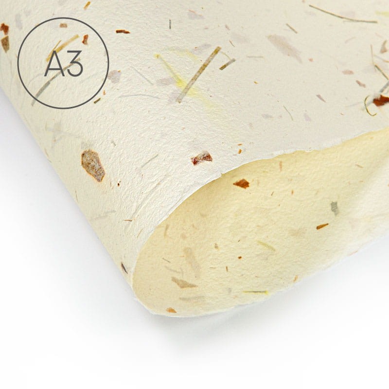 Papier czerpany gładki A3 - Cebula + trawa 01