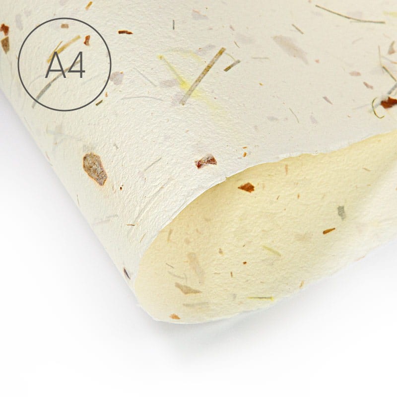 Papier czerpany gładki A4 - Cebula + Trawa 01