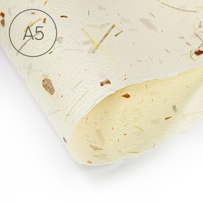 Papier czerpany gładki A5 - Cebula + Trawa 01