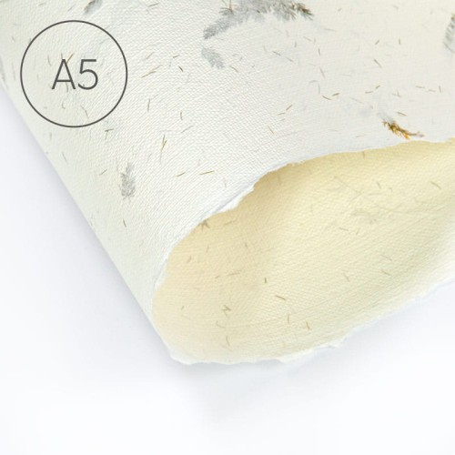 Papier czerpany faktura lnu A5 - Asparagus