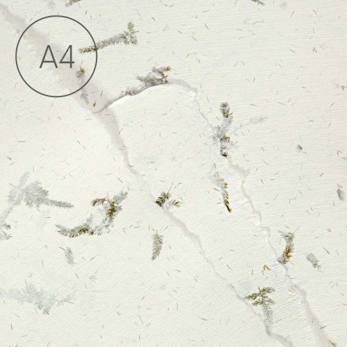 Papier czerpany faktura lnu A4 - Asparagus