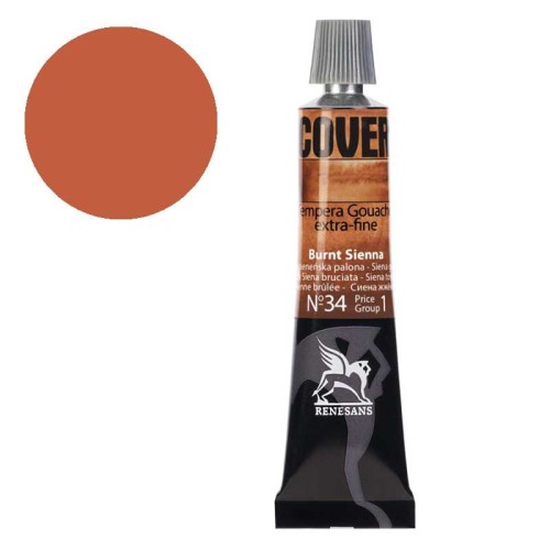 Tempera gwasz Renesans Cover 20 ml gr. 1 - 34 Ziemia sieneńska palona
