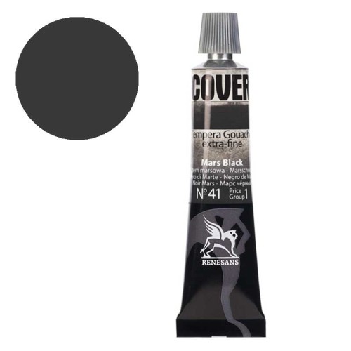 Tempera gwasz Renesans Cover 20 ml gr. 1 - 41 Czerń marsowa