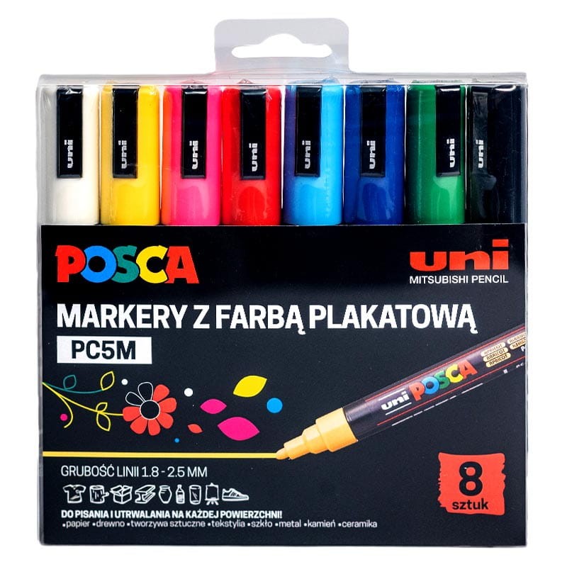 Zestaw markerów POSCA PC-5M 8 szt. - Basic