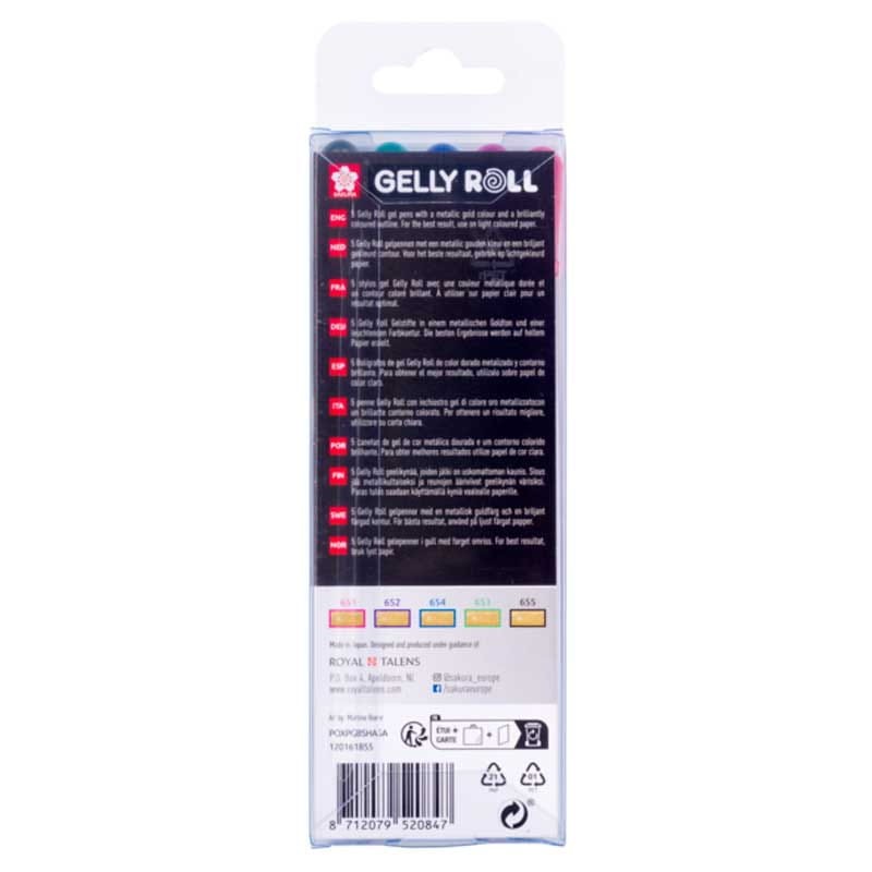 Długopisy żelowe Gelly Roll Gold Shadow 0.7 mm zestaw 5 szt. 06