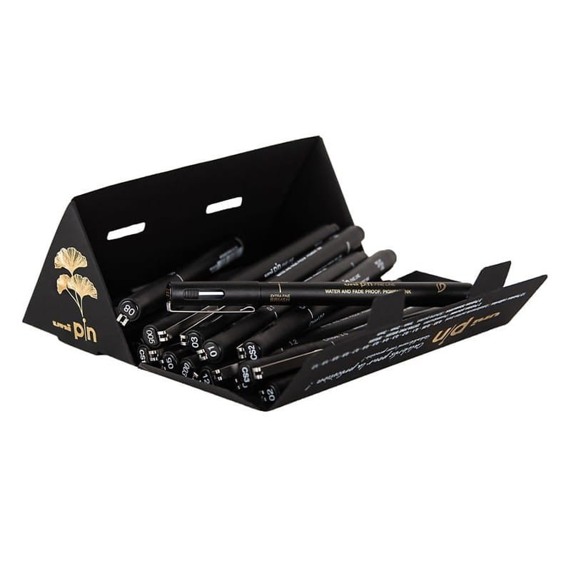 Cienkopisy kreślarskie Uni Pin - 200 zestaw 18 szt. - piramida