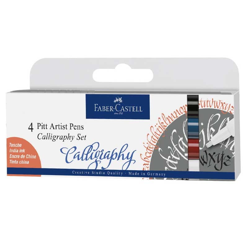Pisaki Pitt Artist Pen Calligraphy Faber-Castell zestaw 4 szt. 01