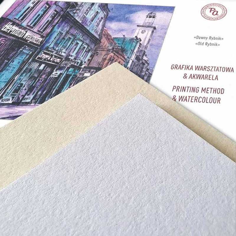 Blok do akwareli i grafiki warsztatowej Dawny Rybnik 100% bawełny - A4, 300 g, 12 ark.  02