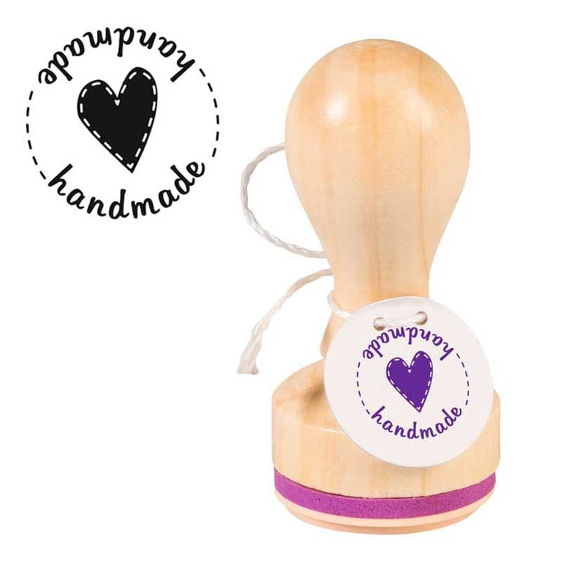 Stempel drewniany okrągły Heyda 32 mm Handmade 01