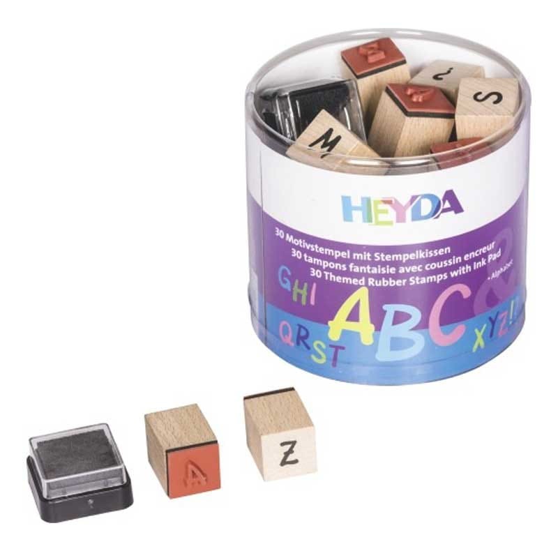 Stemple Heyda zestaw 30 szt. + tusz Alfabet 02
