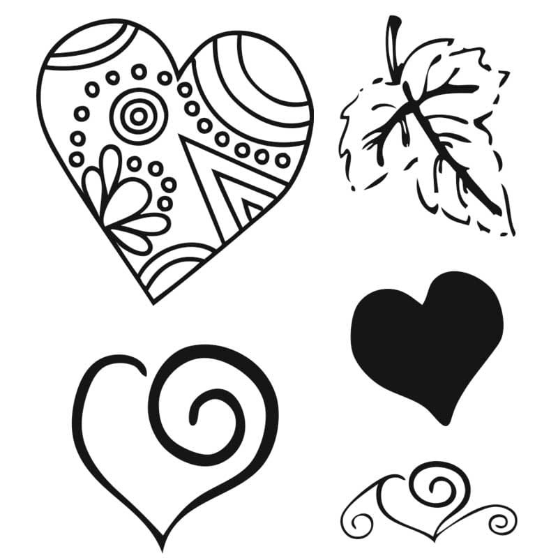 Stemple długie Heyda zestaw 6 szt. Serca 02