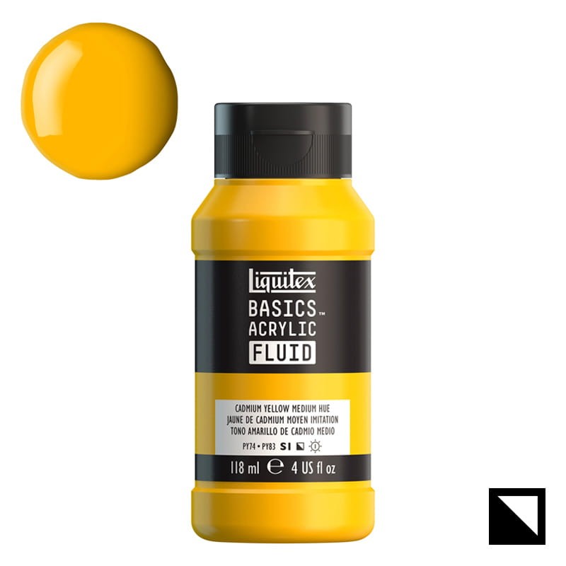 Farba akrylowa Liquitex Basics Acrylic Fluid 118 ml - 830 Cadmium Yellow Medium Hue 01