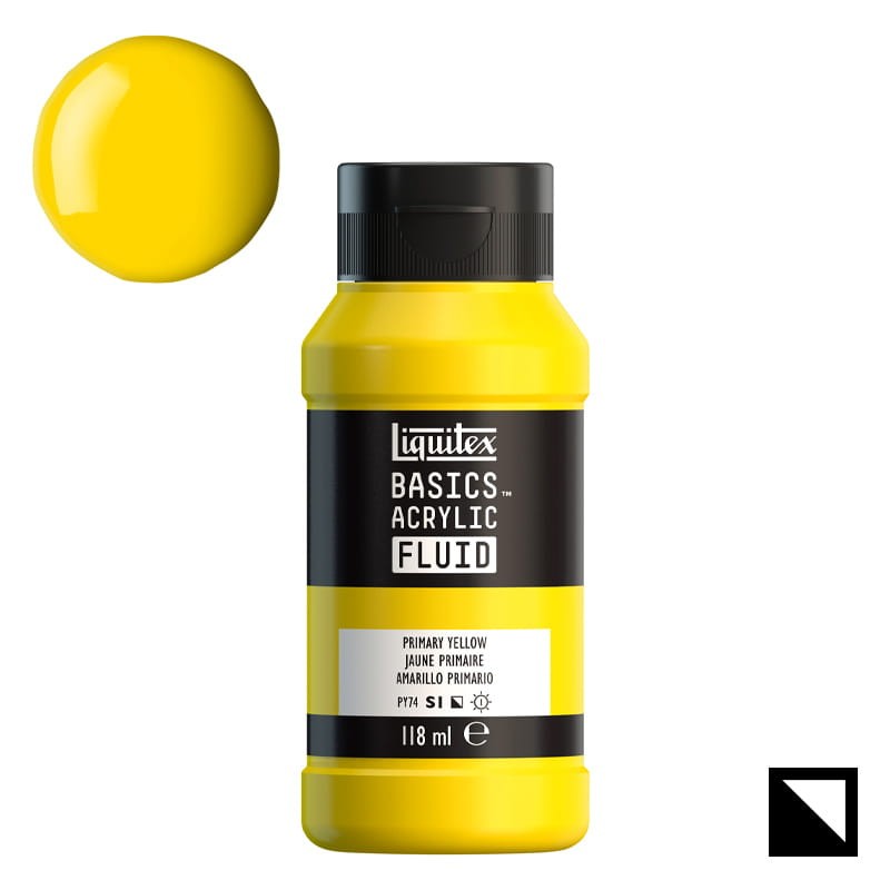 Farba akrylowa Liquitex Basics Acrylic Fluid 118 ml - 410 Primary Yellow 01