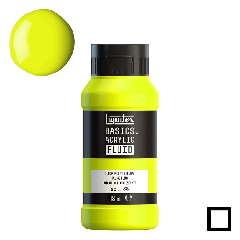 Farba akrylowa Liquitex Basics Acrylic Fluid 118 ml - 981 Fluorescent Yellow 01