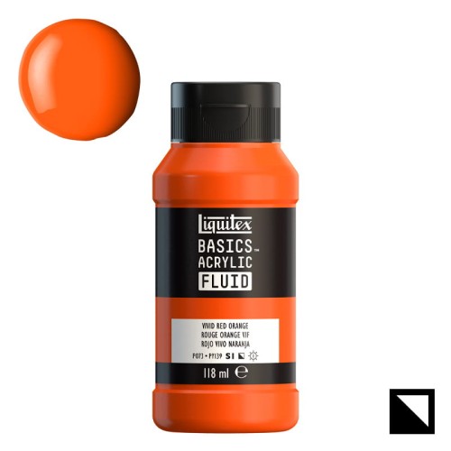 Farba akrylowa Liquitex Basics Acrylic Fluid 118 ml - 620 Vivid Red Orange