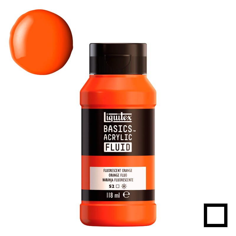 Farba akrylowa Liquitex Basics Acrylic Fluid 118 ml - 982 Fluorescent Orange 01