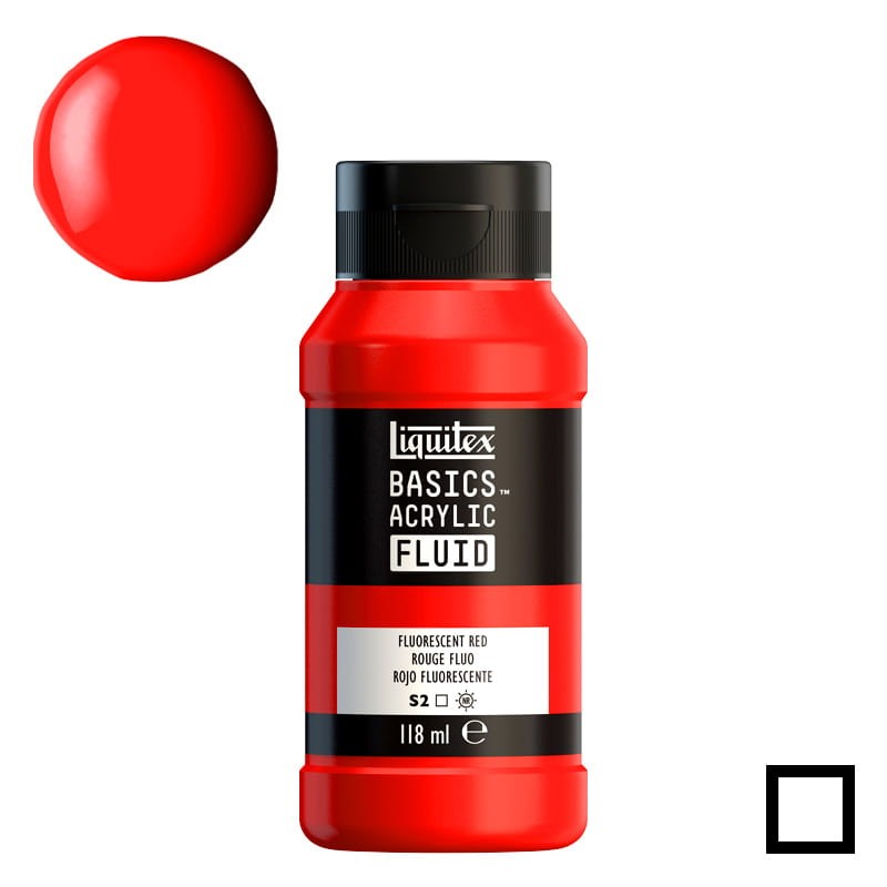 Farba akrylowa Liquitex Basics Acrylic Fluid 118 ml - 983 Fluorescent Red 01