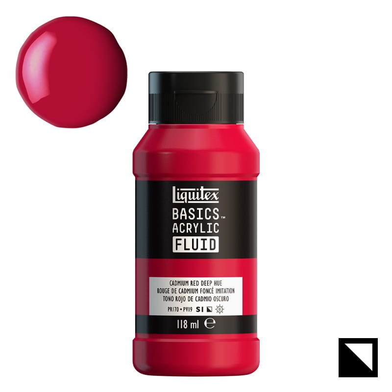 Farba akrylowa Liquitex Basics Acrylic Fluid 118 ml - 311 Cadmium Red Deep Hue. 01