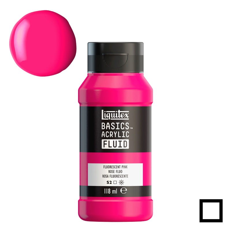 Farba akrylowa Liquitex Basics Acrylic Fluid 118 ml - 987 Fluorescent Pink 01