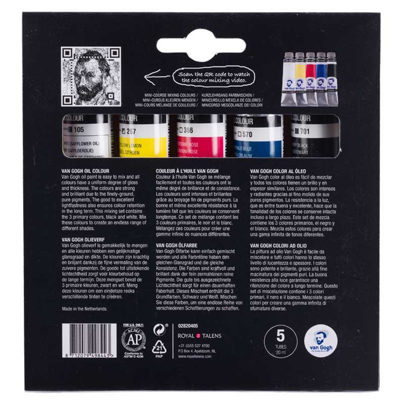 Farby olejne Van Gogh Primary Mixing zestaw 5 x 20 ml 06