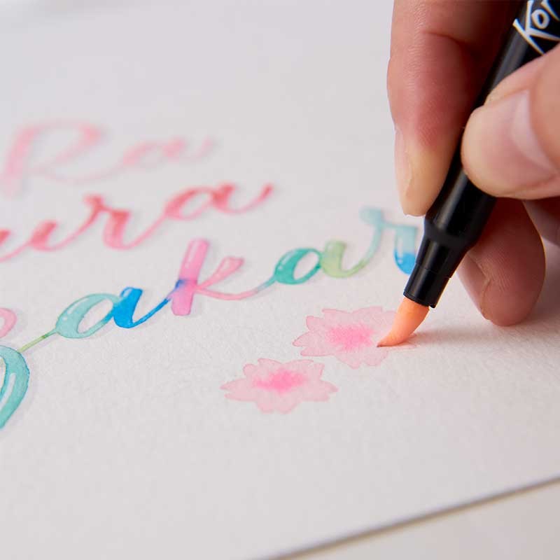 Pisaki pędzelkowe Koi Coloring Brush Sakura Pastel zestaw 6 szt. 06