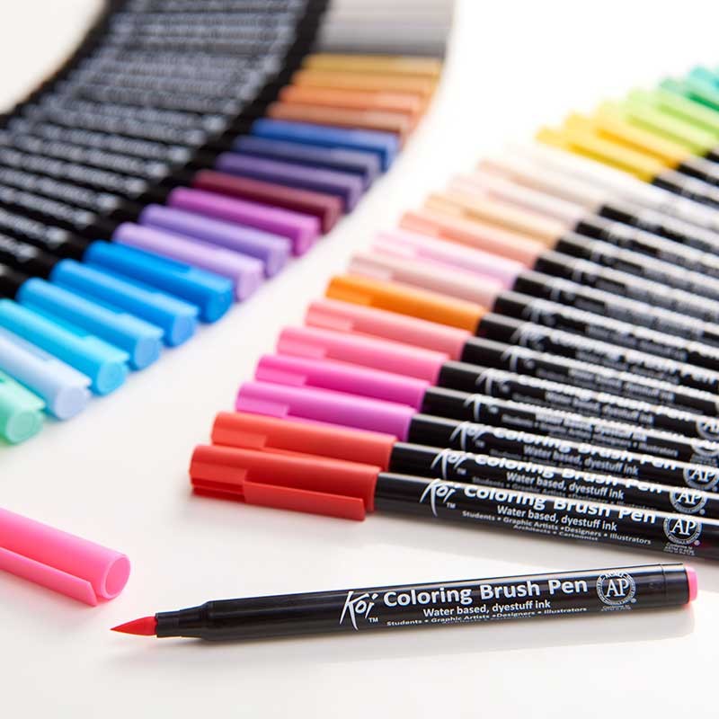 Pisaki pędzelkowe Koi Coloring Brush Sakura Earth zestaw 6 szt. 08