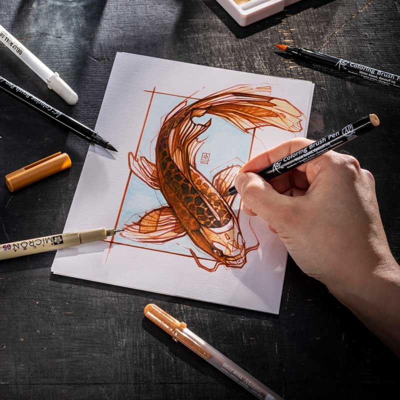 Blok mixed media Koi Sakura - A6, 290 g, 12 ark.