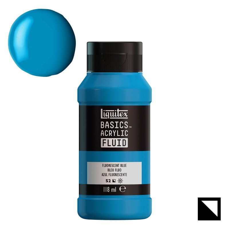 Farba akrylowa Liquitex Basics Acrylic Fluid 118 ml - 984 Fluorescent Blue 01