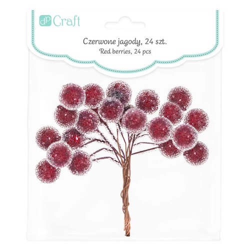 Czerwone jagody dpCraft 2 szt. - efekt szronu