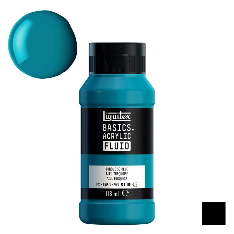Farba akrylowa Liquitex Basics Acrylic Fluid 118 ml - 046 Turquoise Blue 01