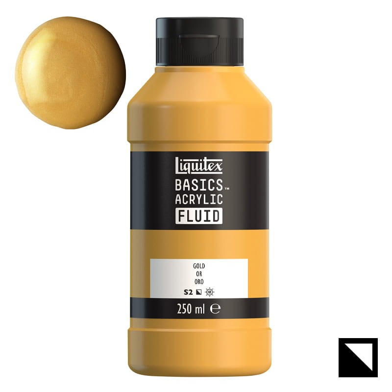 Farba akrylowa Liquitex Basics Acrylic Fluid 250 ml - 051 Gold 01