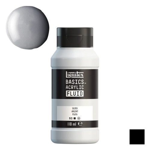 Farba akrylowa Liquitex Basics Acrylic Fluid 118 ml - 052 Silver