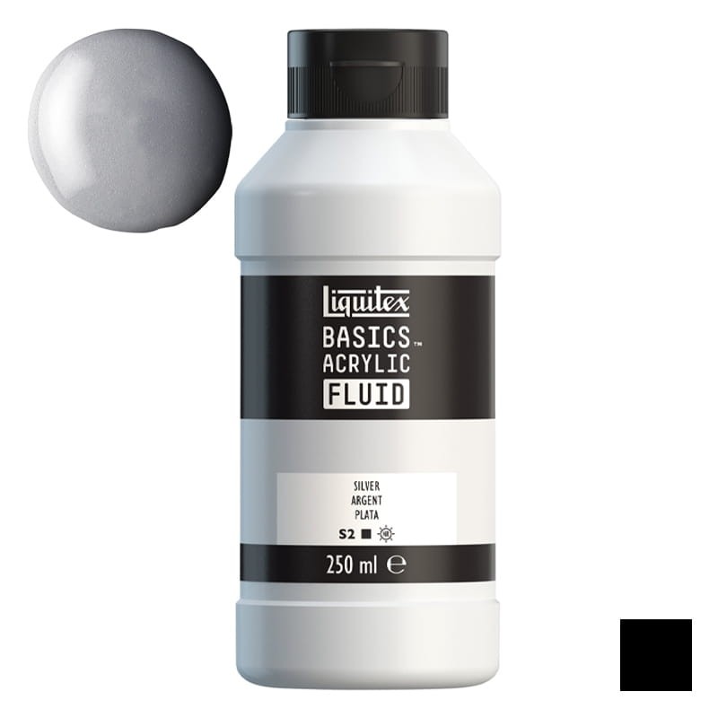 Farba akrylowa Liquitex Basics Acrylic Fluid 250 ml - 052 Silver.
