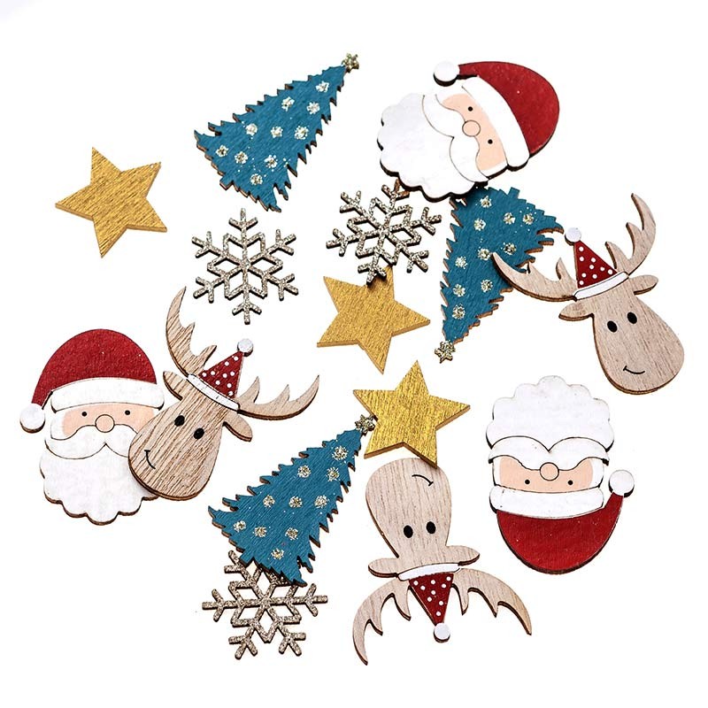 Kształty-drewniane-motywy-świąteczne-dpCraft-15-szt