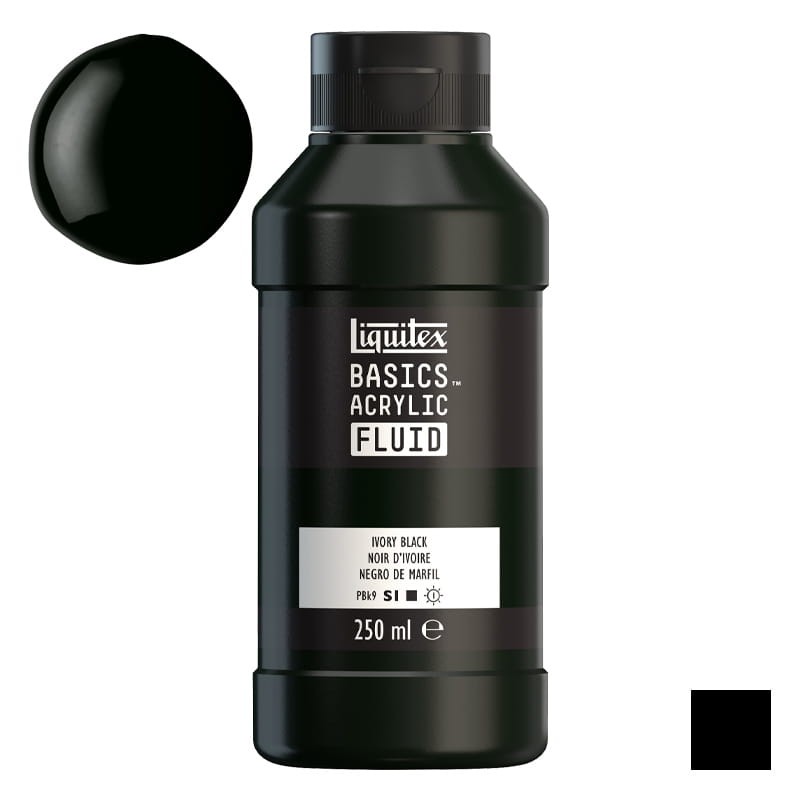 Farba akrylowa Liquitex Basics Acrylic Fluid 250 ml - 244 Ivory Black 01