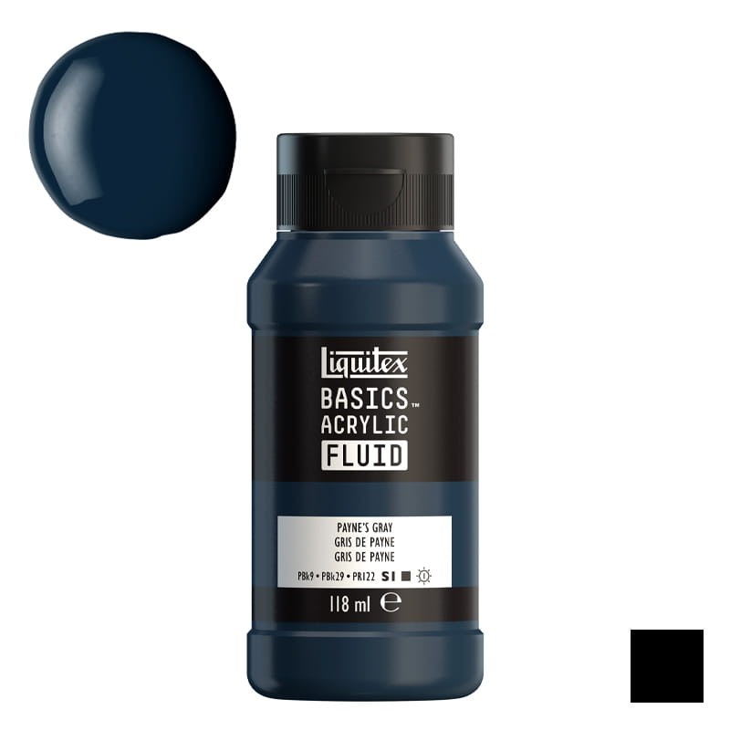 Farba akrylowa Liquitex Basics Acrylic Fluid 118 ml - 310 Paynes Grey 01